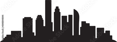 City Skyline Silhouette – Urban Cityscape Black Vector on White”