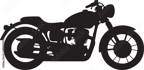 Motorcycle Silhouette – Bike Vector Silhouette Black on White”