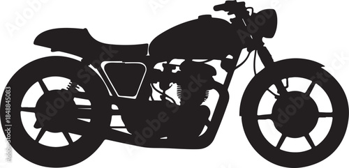 Motorcycle Silhouette – Bike Vector Silhouette Black on White”