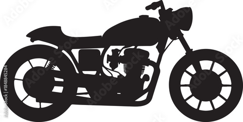 Motorcycle Silhouette – Bike Vector Silhouette Black on White”