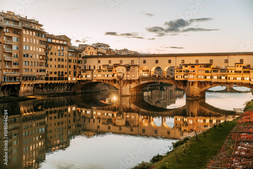 Ponte Vecchio at sunset, Florence.