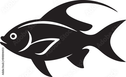 Fish Silhouette – Schooling Fish Vector Silhouette Black on White