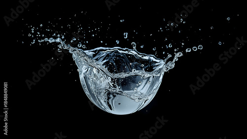 Dynamic Water Splash and Droplets Captured in Motion overlay