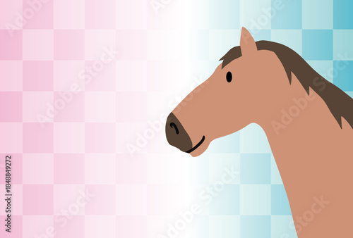 馬, 年賀状, 和風, 和柄, 新年, 動物, クリスマス, うま, ベクター, イラスト