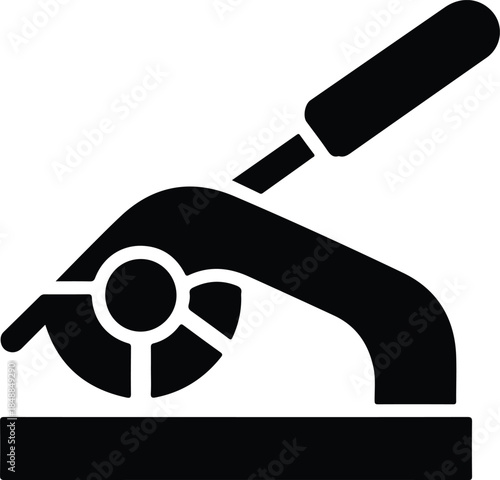 Hand Tool Vector Graphic Illustration of Hand Sawing Wooden Log, Perfect for Carpentry and Woodworking Projects