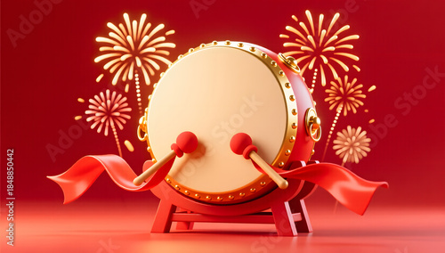 New Year Drum and Firework Celebration