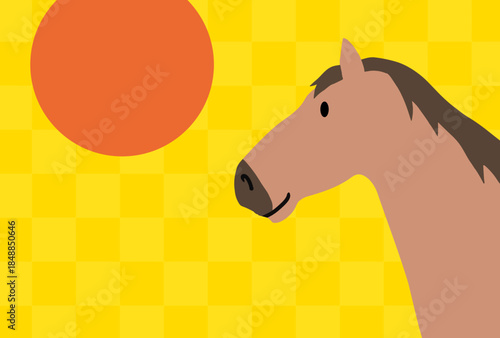 馬, 年賀状, 和風, 和柄, 新年, 動物, クリスマス, うま, ベクター, イラスト