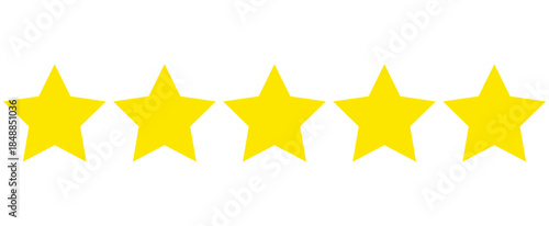 Rating Excellence Five golden stars, symbolizing top-tier quality and exceptional achievement. Perfect for conveying concepts of excellence, ranking, and outstanding service.