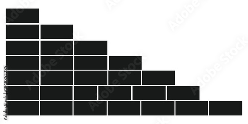 Brick Wall Icons – Construction, Architecture, and Masonry Pattern Symbols in Black Design