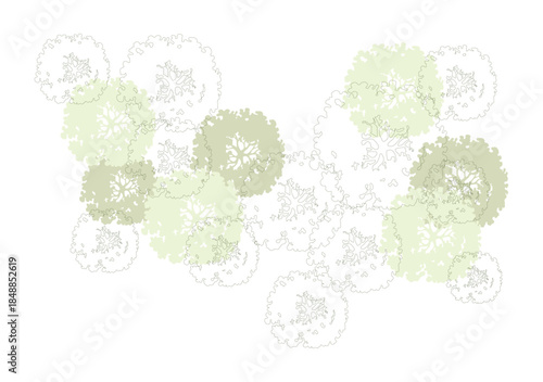 Trees for urban planning and architectural plans. Outline vector for landscape design and exterior entourage.