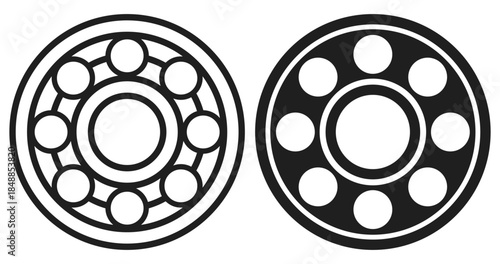 Ball bearing vector icons set