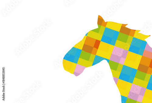 馬, 年賀状, 和風, 和柄, 新年, 動物, クリスマス, うま, ベクター, イラスト