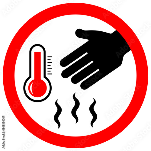 Do not touch, hot surface, risk of scalding vector sign