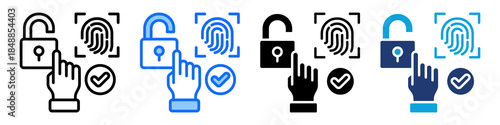 Access Control Icon Set Multi Style Vector Illustration