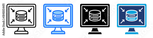 Data Minimization Icon Set Multi Style Vector Illustration