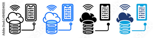 Data Portability Icon Set Multi Style Vector Illustration