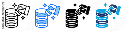 Data Eraser Icon Set Multi Style Vector Illustration