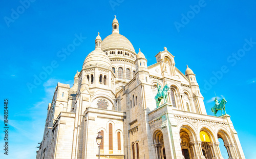 Basilica of Sacré Cœur over blue sky, Paris