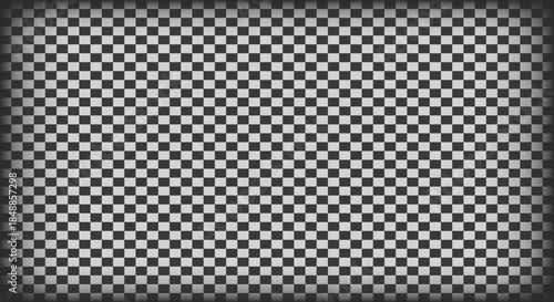 Black Checkerboard Pattern. Abstract Grid. A geometric vector texture of black and white squares, seamless mosaic and monochrome backdrop for an optical illusion, transparency background, and floor ti