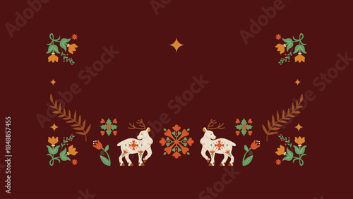  Red Green and Yellow Folksy Christmas Somber Greetings Christmas Presentation