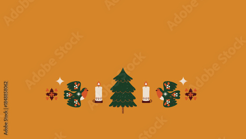  Red Green and Yellow Folksy Christmas Somber Greetings Christmas Presentation