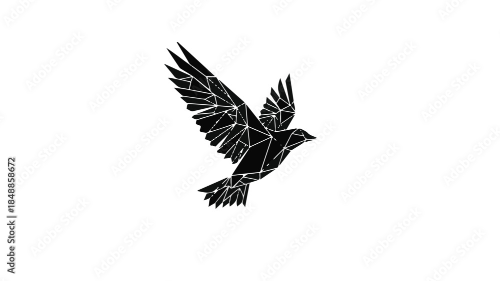 Obraz premium Geometric bird silhouette in flight, symbolizing freedom and new beginnings