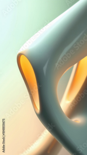 Minimal Abstract Curved Loop Shape With Warm Light And Soft Gradient