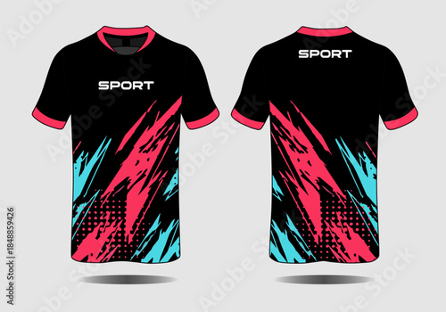 Stylish Athletic T-Shirt with Bold Patterns and Bright Colors for Sports Enthusiasts