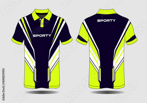 Stylish Sporty Polo Shirt Design with Vibrant Colors and Modern Aesthetic