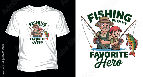 Fishing graphics vector art T-shirt design print templet