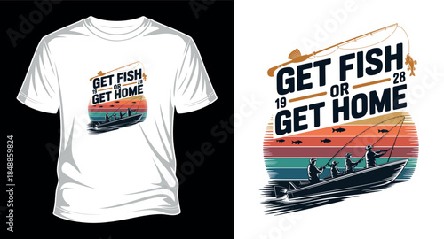 Fishing graphics vector art T-shirt design print templet