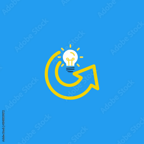 Iterate ideas icon logo flat vector design