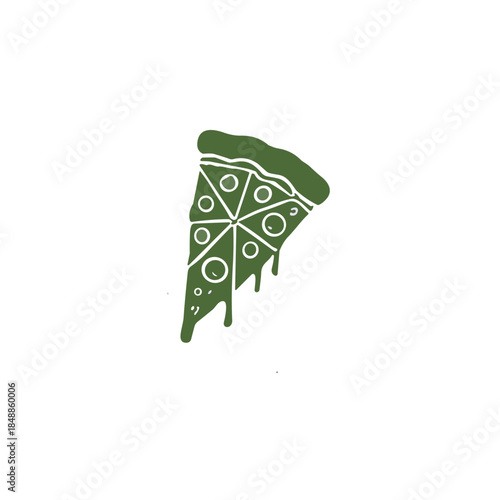 Pizza slice icon logo flat vector design