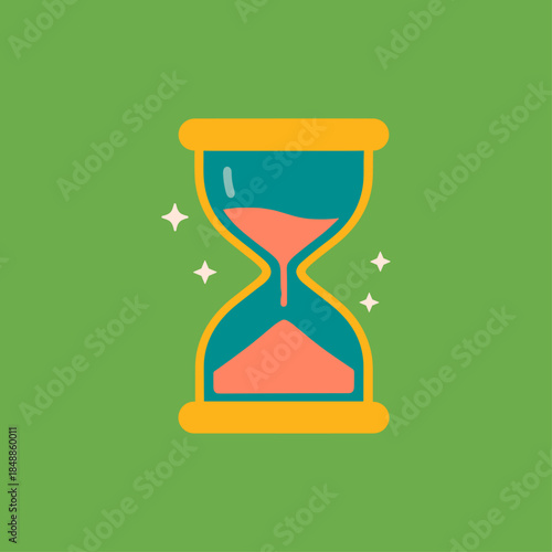 Hourglass icon logo flat vector design