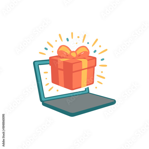 Online lottery, prize icon logo flat vector design