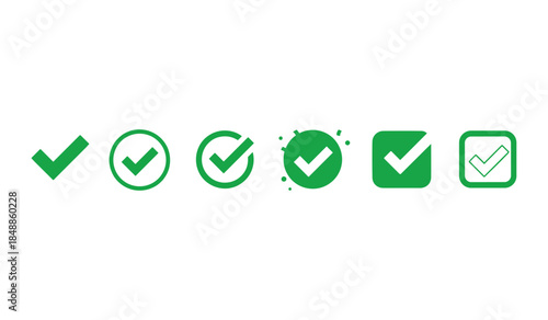 Check Mark, Different check ticks icon logo flat vector design