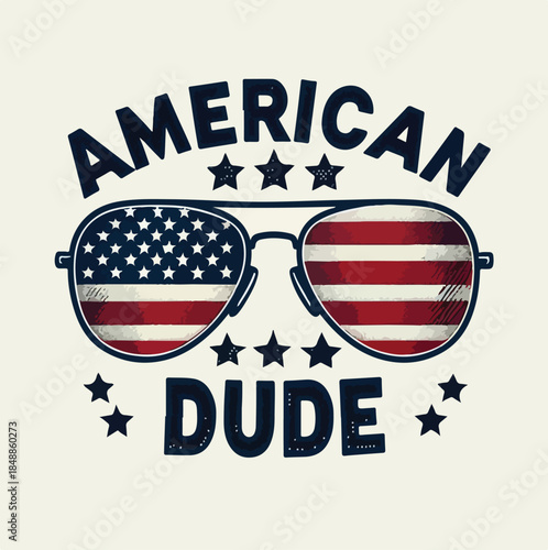 American Dude Patriotic Sunglasses with USA Flag Design