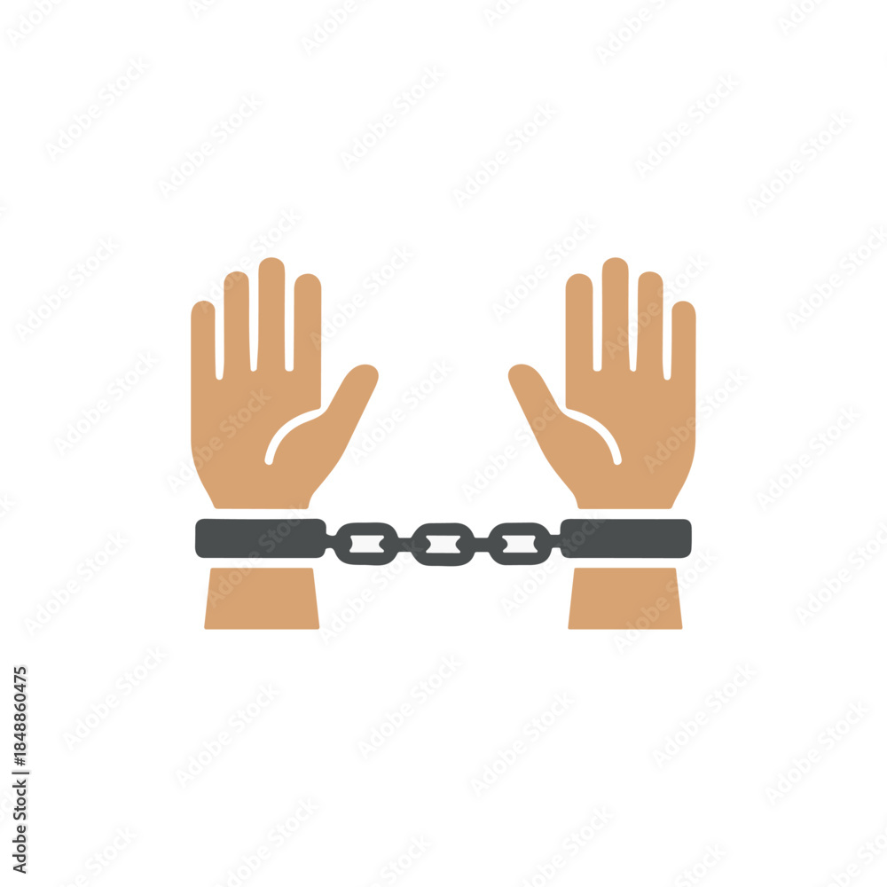 Fototapeta premium Arrest, Punishment icon logo flat vector design