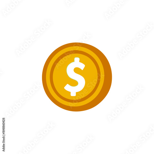Currency, Gold coin icon logo flat vector design