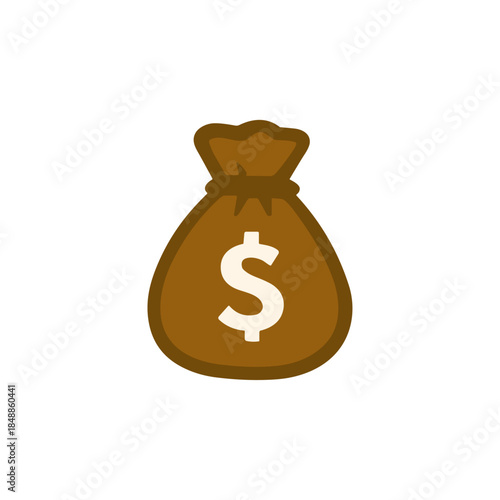 Money bag icon logo flat vector design
