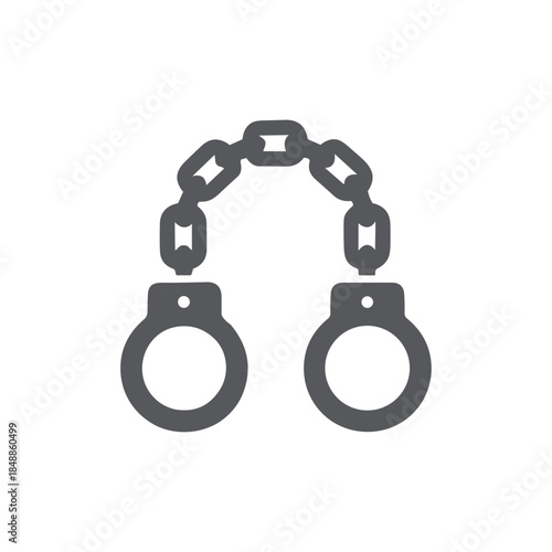 Handcuff icon logo flat vector design