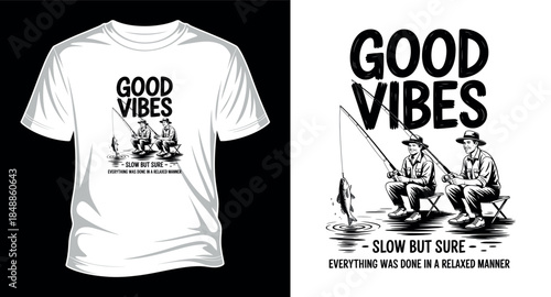 Fishing graphics vector art T-shirt design print templet