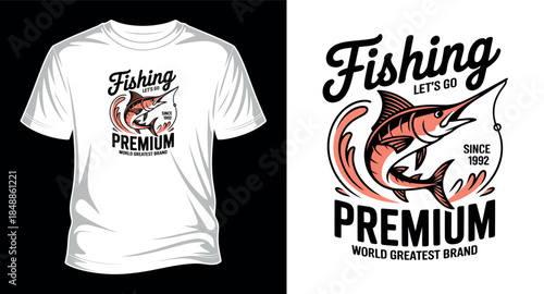 Fishing graphics vector art T-shirt design print templet