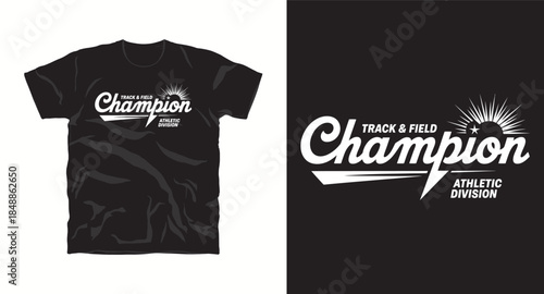 Champion track and field athletic division t shirt design