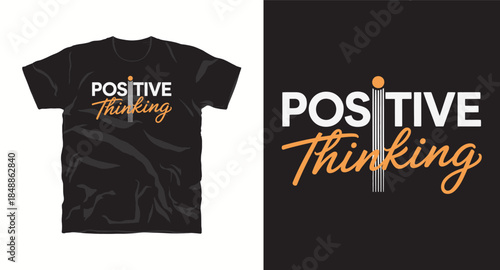 Positive thinking typography with graphic elements