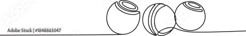 One continuous line drawing of Petanque sports vector illustration. one line Art icon drawing