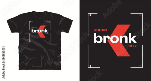 urban bronk city typography t shirt design