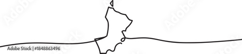 One continuous line drawing of country Map for Oman vector illustration. one line Art icon drawing