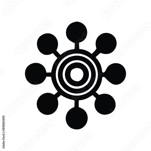 Clean black silhouette of a stylized hop cone, ideal for craft beer branding and natural beverage labels. 