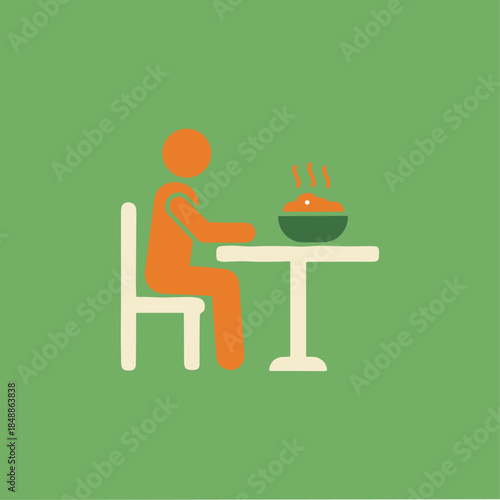 Dinner, food, lunch icon logo flat vector design